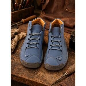 Men’s Blue Casual Comfort Shoes Size 46 Lace Up Walking Sneakers Ankle Boots
